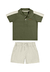 Conjunto Camisa Polo Verde e Bermuda em Sarja com Elastano Colorittá