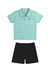 Conjunto Polo Malha Mescla Verde Bermuda Moletom Elian