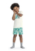 Pijama Camiseta Meia Malha Penteada Bermuda Dino Elian - comprar online