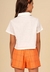Conjunto com camisa em algodão texturizado Laranja Pakita - comprar online