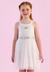Vestido Sobreposição Tule Off White Petit Cherie
