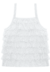 Regata em cotton e tule mini poá branca Somnii