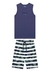 Conjunto regata em meia malha Estampado Onda Marinha