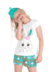Pijama Meia Malha Shorts Menina Verde Infantil Kyly