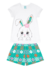 Pijama Meia Malha Shorts Menina Verde Infantil Kyly - comprar online