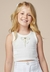 Blusa Regata em malha waffle com laço Off Luluzinha