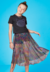 Conjunto Menina Shorts Tule Sobreposição Juvenil Preto Mylu