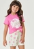 Pijama Infantil Menina Rosa E Verde Mundo Cinti