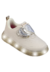 Tênis de Led Pampili Sneaker Luz Corações Sobrepostos Nude e Dourado