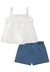 Conjunto de Bata em Laise e Shorts em Jeans Kukiê - comprar online