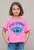 Blusa Cropped Menina Lilo & Stitch Rosa