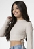Blusa Cropped Manga Longa Areia Poah Noah - comprar online
