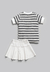Conjunto Inafantil Saia Blusa Listrada Anjos Baby