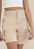 Shorts Menina Alfaiataria Bege Vanilla Cream