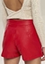 Shorts Saia Vermelho em Couro Sintético - comprar online