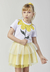 Conjunto Saia Menina Tule Amarelo Estampado