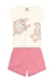 Conjunto Shorts Menina Infantil Gatinho Brandili