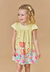 Vestido Infantil Amarelo com Estampa de Tigre e Flores Kukie