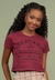Camiseta Cropped SelfCare Bordô Collie