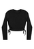 Blusa Cropped Manga Longa Canelada Preto Elian