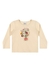 Blusa Infantil Elian Manga Longa Bege Estampa Floral