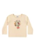 Blusa Infantil Elian Manga Longa Bege Estampa Floral