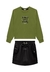Conjunto Menina Shorts Saia Preto Nina Go