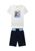 Conjunto Menino Bermuda Azul Marinho Onda Marinha
