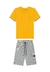 Conjunto Infantil Amarelo Bermuda Onda Marinha - Vim Vi Venci Moda Infantil e Teen