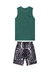 Conjunto Menino Curto Regata Verde Onda Marinha