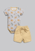 Conjunto Body Shorts Menino Estampado Anjos Baby