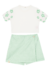 Conjunto Blusa Cropped e Short Saia Verde Bakulelê
