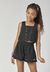 Conjunto Shorts Infantil Preto com Costura Colorida Mylu