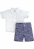 Conjunto Menino Camisa Bermuda Branco Anjos Baby
