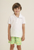 Camisa Polo Infantil Branca Banana Danger
