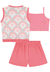 Conjunto Menina 3 Peças Rosa Estampado Kukiê - comprar online