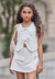 Conjunto Juvenil Shorts Saia Branco Vic Vicky
