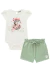 Conjunto Menina Body Verde Shorts Infanti
