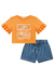 Conjunto Menina Shorts Estampado Infanti - comprar online
