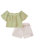 Conjunto Menina Shorts e Bata Verde Infanti - comprar online