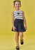 Conjunto Menina Shorts Saia Preto Kukiê