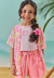 Conjunto 3 peças Menina Shorts Estampado Kukiê