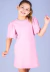 Vestido Menina Rosa Manga Curta Muvilê