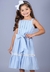 Vestido Menina Festa Azul Laço Muvilê