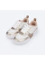 Tênis Feminino Tweenie Liriah Recortes Texturizados Branco e Dourado