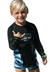 Kit Praia Infantil UV50 Estampado Preto Banana Danger