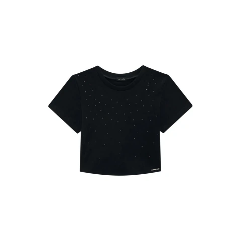 Blusa Juvenil Menina Preto Vic&Vicky