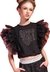 Blusa Juvenil Preto Tule Preto Perfumaria