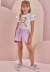 Conjunto de Blusa em Meia Malha e Shorts Infanti
