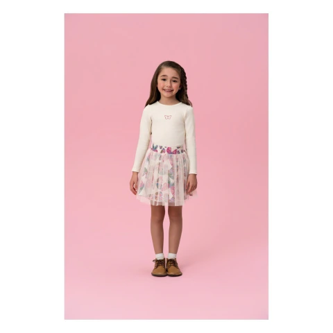 Conjunto Saia Menina Estampado Mon Sucré